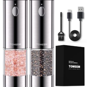 Upgraded Larger Capacity Electric Salt and Pepper Grinder Set Rechargeable with LED lights
